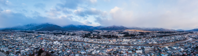 Panorama of Ina in Japan