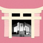 A Shinto Torii gate and a Japanese Christian church.